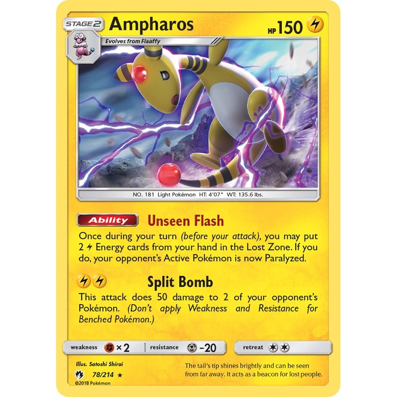 Ampharos (78/214) (Theme Deck Exclusive) [Sun & Moon: Lost Thunder]