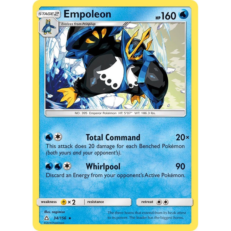 Empoleon (34/156) (Cracked Ice Holo) (Theme Deck Exclusive) [Sun & Moon: Ultra Prism]