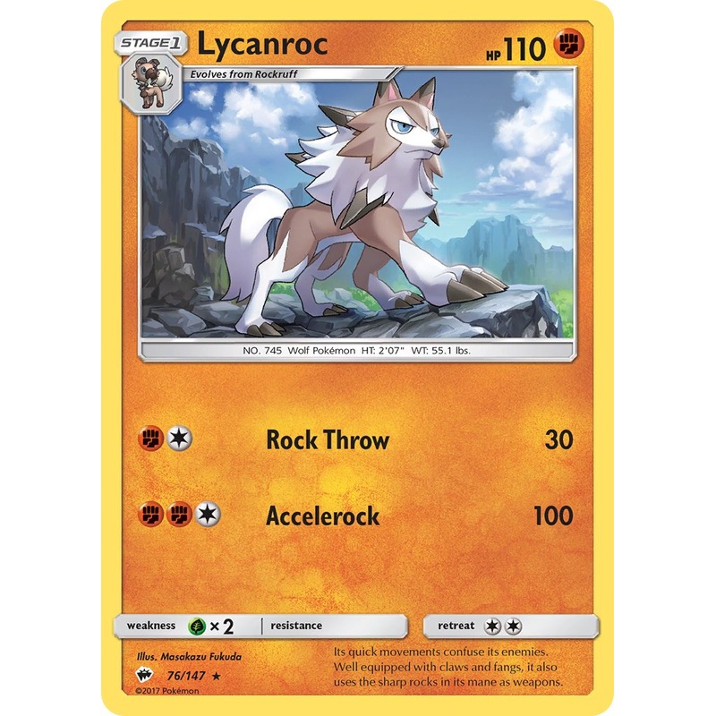 Lycanroc (76/147) (Theme Deck Exclusive) [Sun & Moon: Burning Shadows]