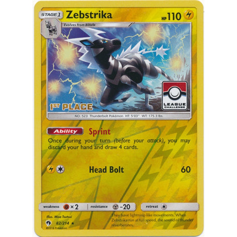 Zebstrika (82/214) (League Promo 1st Place) [Sun & Moon: Lost Thunder]