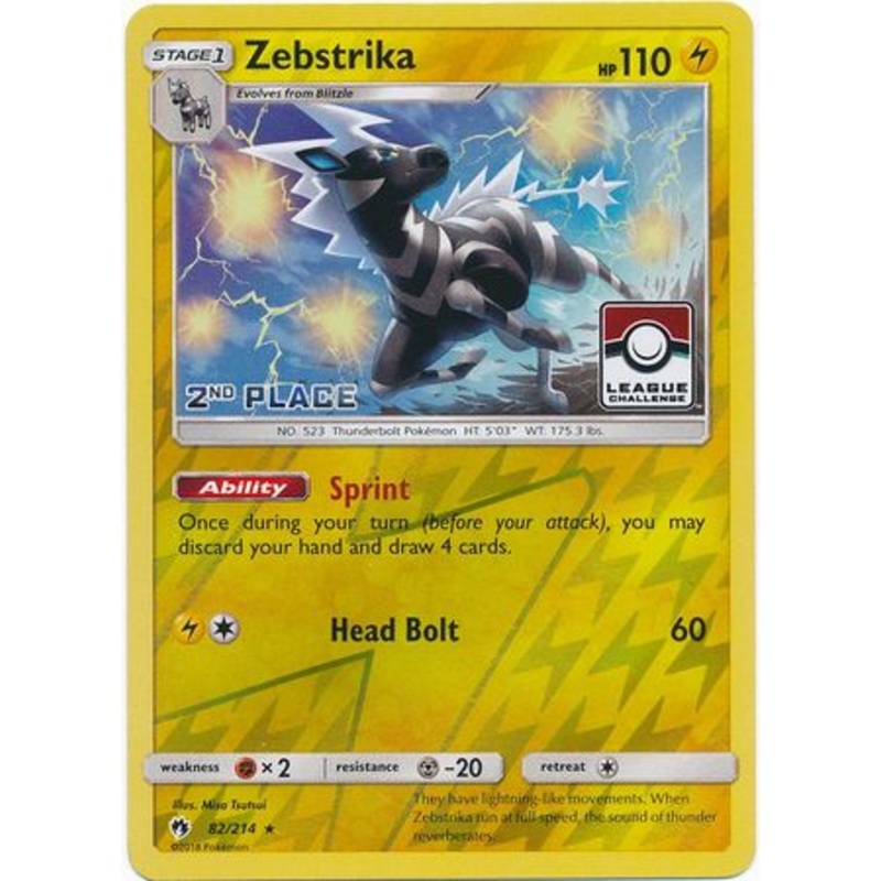 Zebstrika (82/214) (League Promo 2nd Place) [Sun & Moon: Lost Thunder]
