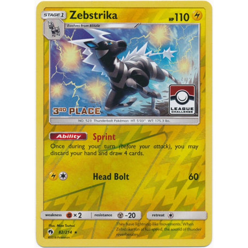 Zebstrika (82/214) (League Promo 3rd Place) [Sun & Moon: Lost Thunder]