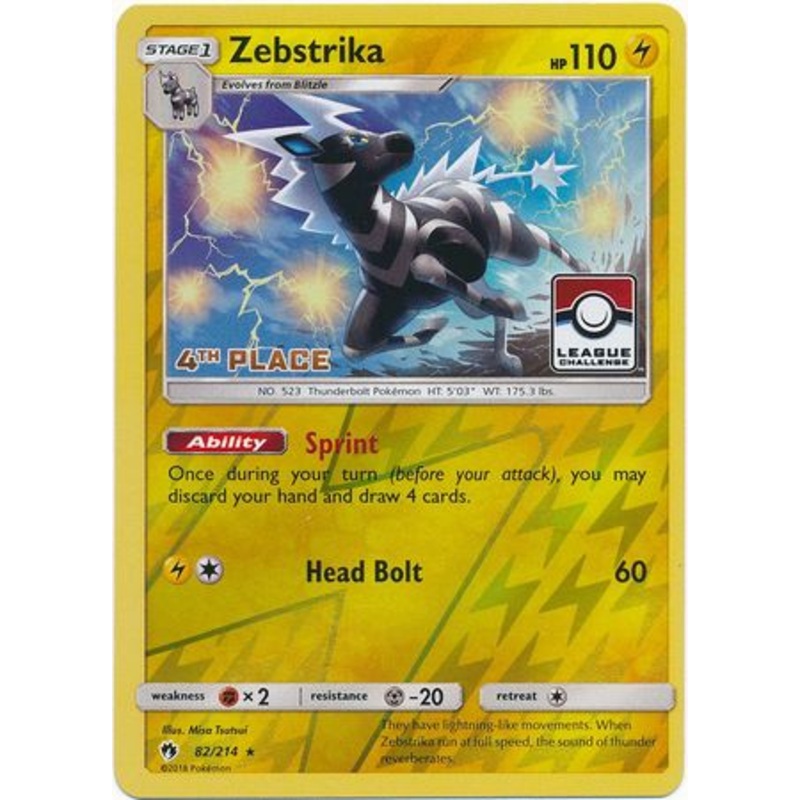Zebstrika (82/214) (League Promo 4th Place) [Sun & Moon: Lost Thunder]