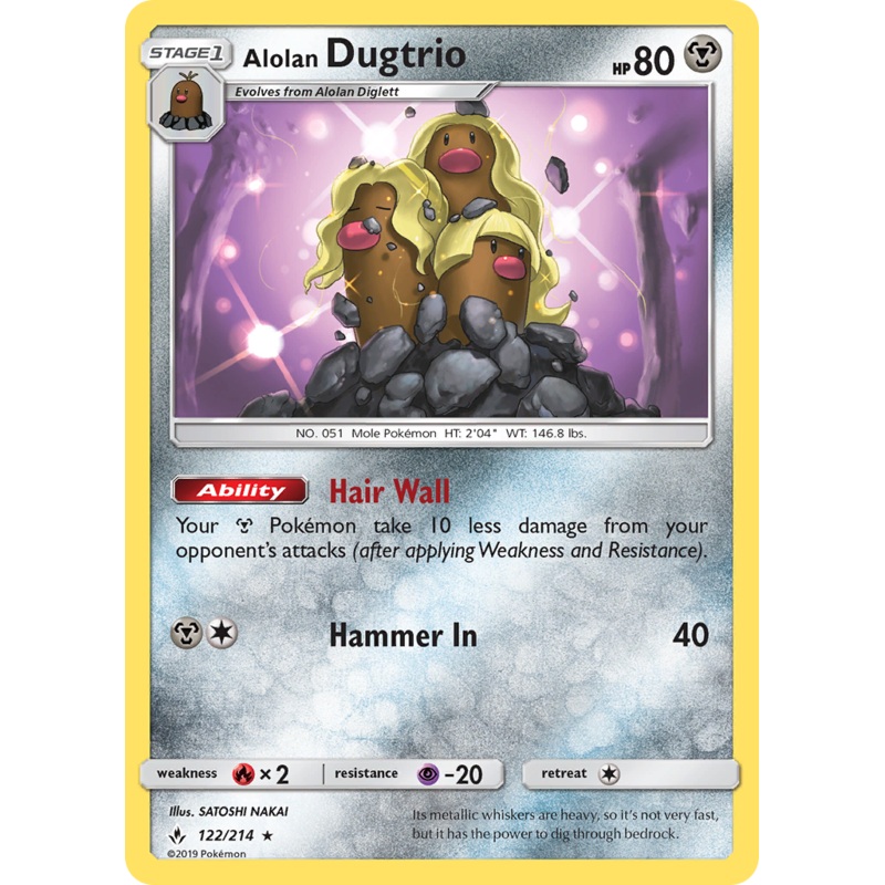 Alolan Dugtrio (122/214) [Sun & Moon: Unbroken Bonds]