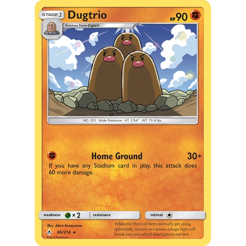 Dugtrio (86/214) [Sun & Moon: Unbroken Bonds]