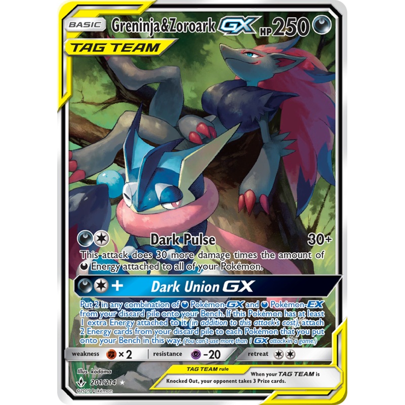 Greninja & Zoroark GX (201/214) [Sun & Moon: Unbroken Bonds]
