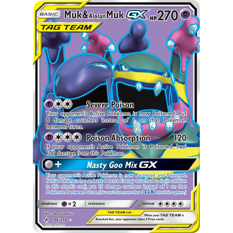 Muk & Alolan Muk GX (196/214) [Sun & Moon: Unbroken Bonds]