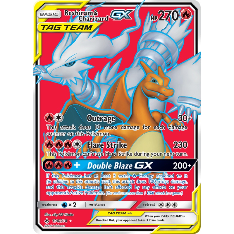 Reshiram & Charizard GX (194/214) [Sun & Moon: Unbroken Bonds]