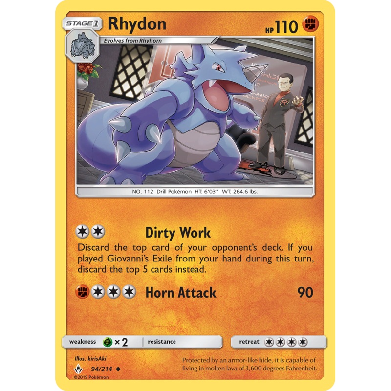 Rhydon (94/214) [Sun & Moon: Unbroken Bonds]