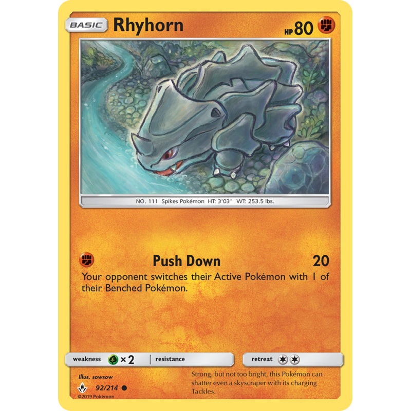 Rhyhorn (92/214) [Sun & Moon: Unbroken Bonds]