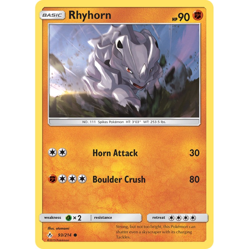 Rhyhorn (93/214) [Sun & Moon: Unbroken Bonds]