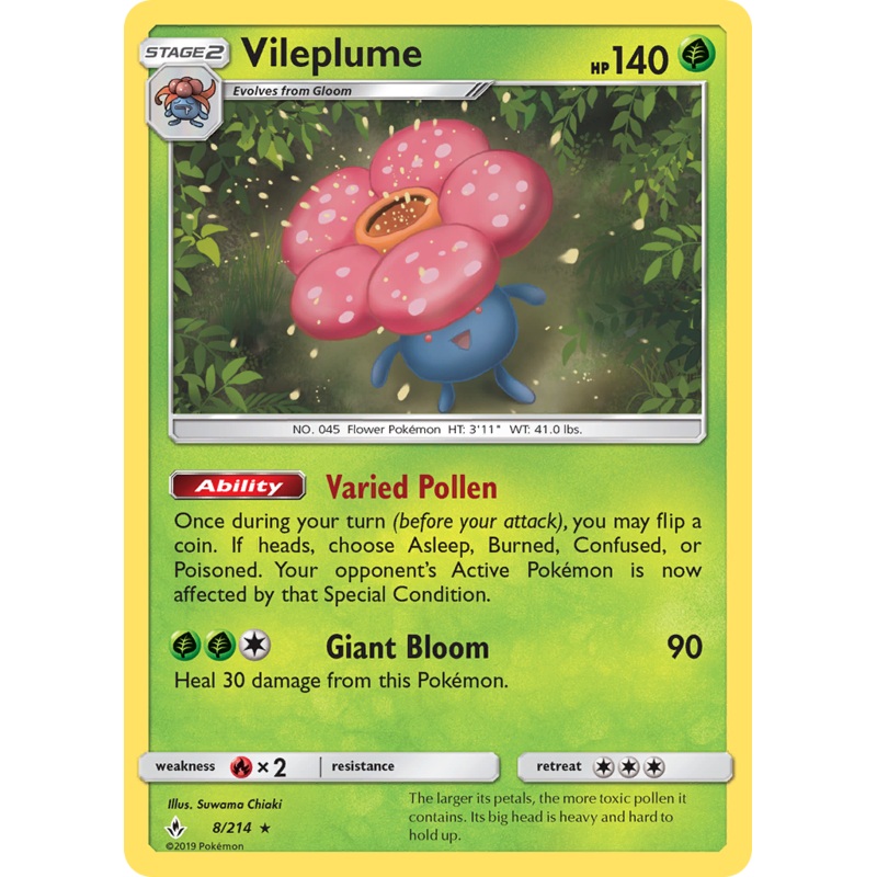 Vileplume (8/214) [Sun & Moon: Unbroken Bonds]