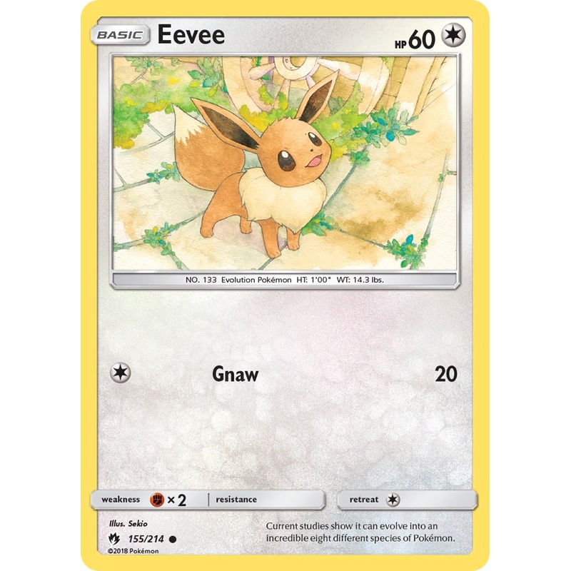 Eevee (155/214) (Let's Play, Eevee Cracked Ice Holo) (Theme Deck Exclusives) [Sun & Moon: Lost Thunder]