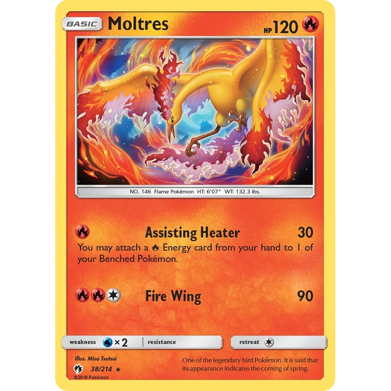 Moltres (38/214) (Let's Play, Eevee) Cracked Ice Holo) (Theme Deck Exclusive) [Sun & Moon: Lost Thunder]