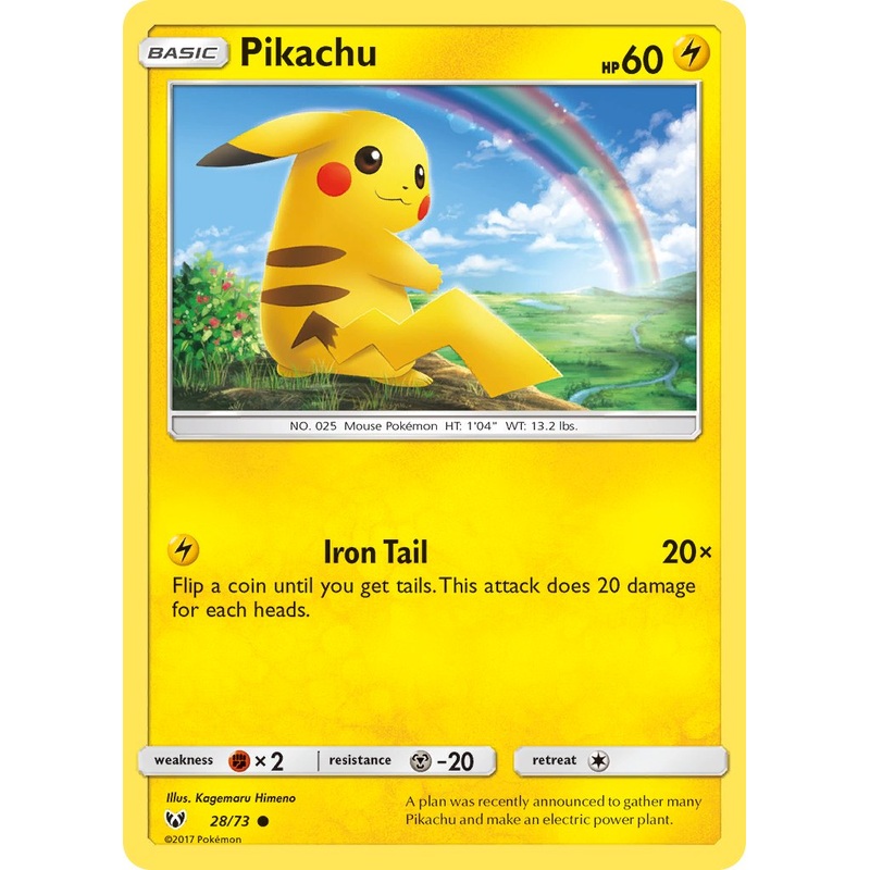 Pikachu (28/73) (Lets Play, Pikachu Cracked Ice Holo) (Theme Deck Exclusives) [Sun & Moon: Shining Legends]