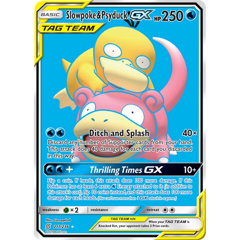 Slowpoke & Psyduck GX (217/236) [Sun & Moon: Unified Minds]