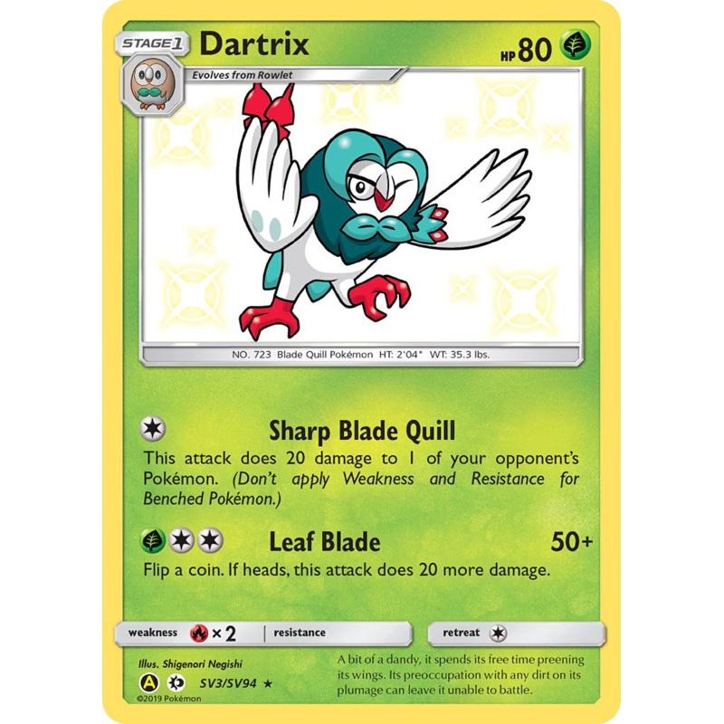 Dartrix (SV3/SV94) [Sun & Moon: Hidden Fates - Shiny Vault]