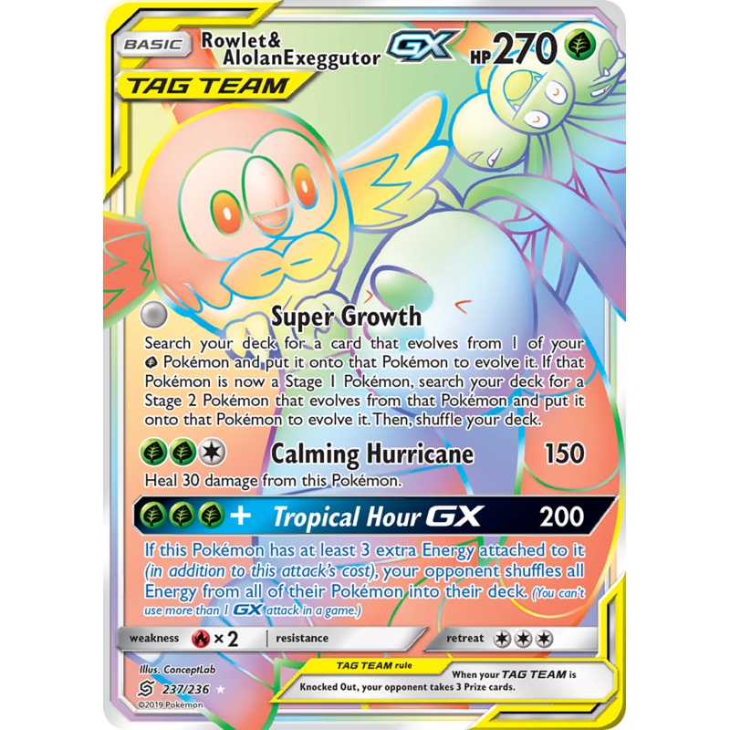 Rowlet & Alolan Exeggutor GX (237/236) [Sun & Moon: Unified Minds]