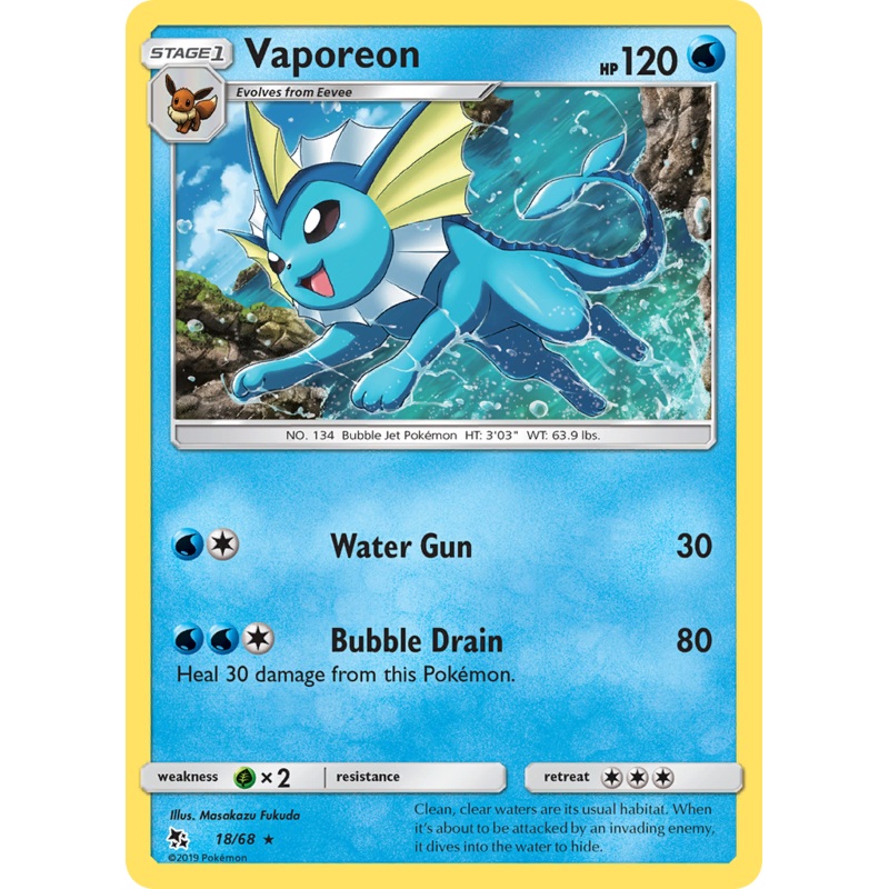 Vaporeon (18/68) [Sun & Moon: Hidden Fates]
