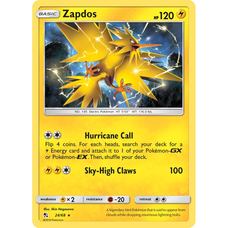 Zapdos (24/68) [Sun & Moon: Hidden Fates]