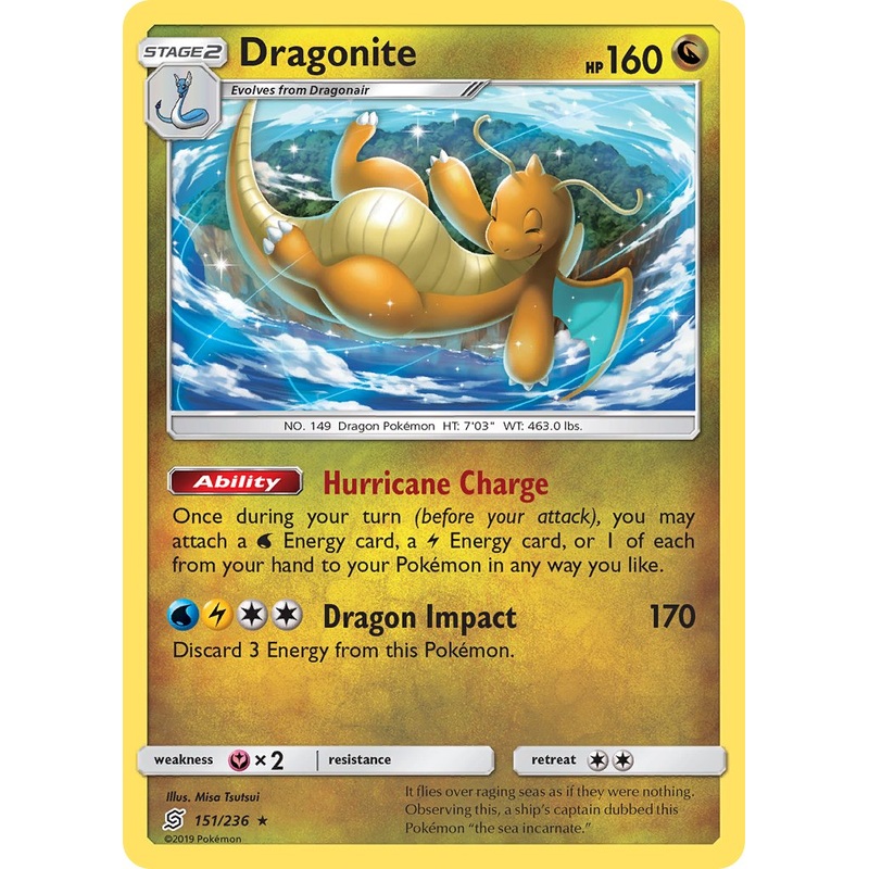 Dragonite (151/236) (Cracked Ice Holo) (Theme Deck Exclusives) [Sun & Moon: Unified Minds]