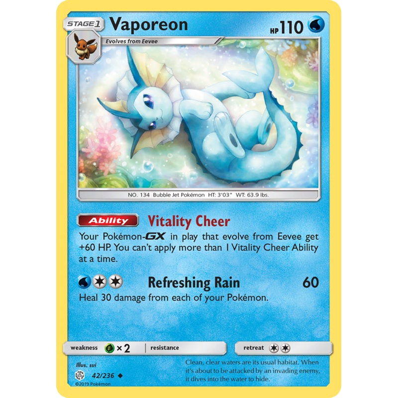 Vaporeon (42/236) [Sun & Moon: Cosmic Eclipse]