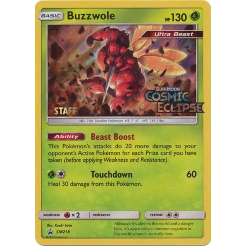 Buzzwole (SM218) (Staff Prerelease Promo) [Sun & Moon: Black Star Promos]