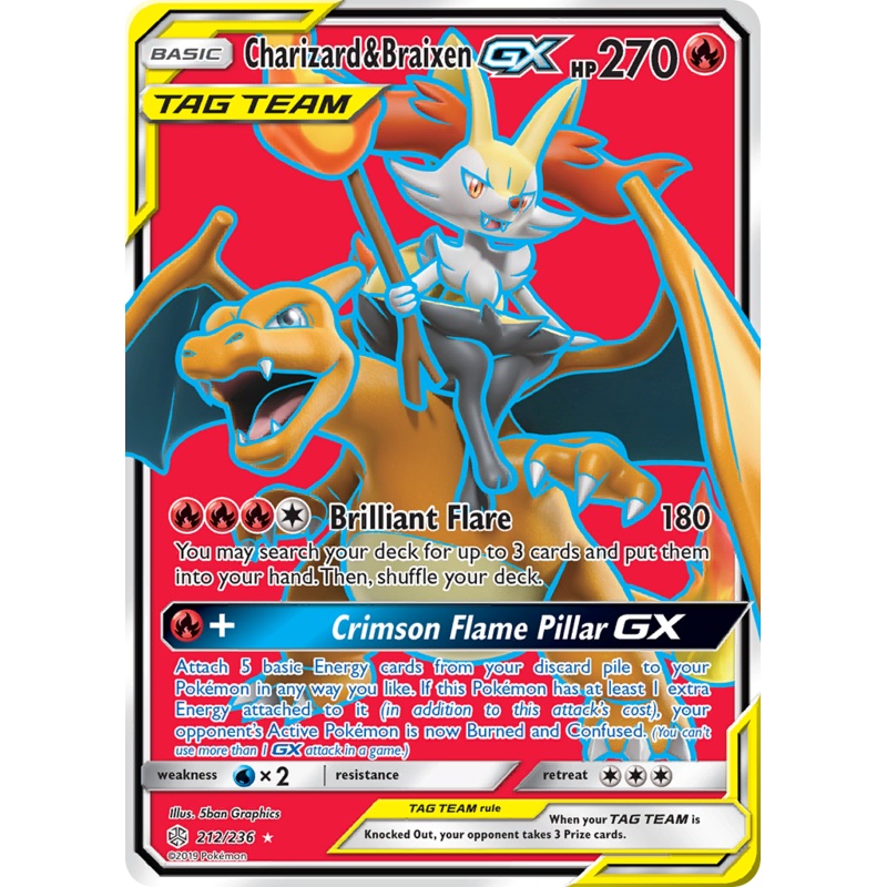 Charizard & Braixen GX (212/236) [Sun & Moon: Cosmic Eclipse]