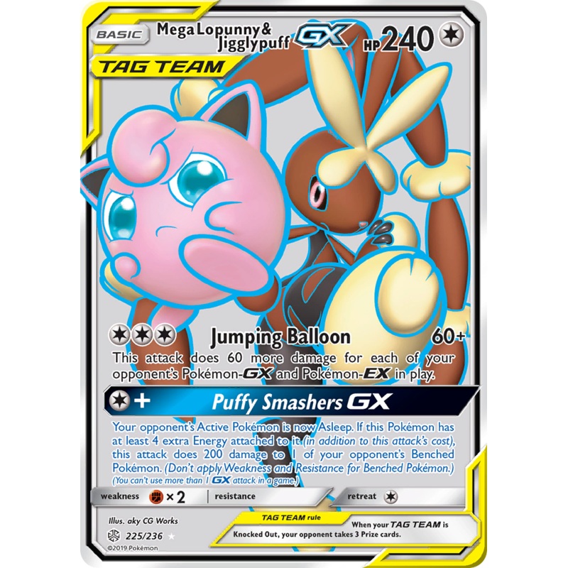 Mega Lopunny & Jigglypuff GX (225/236) [Sun & Moon: Cosmic Eclipse]