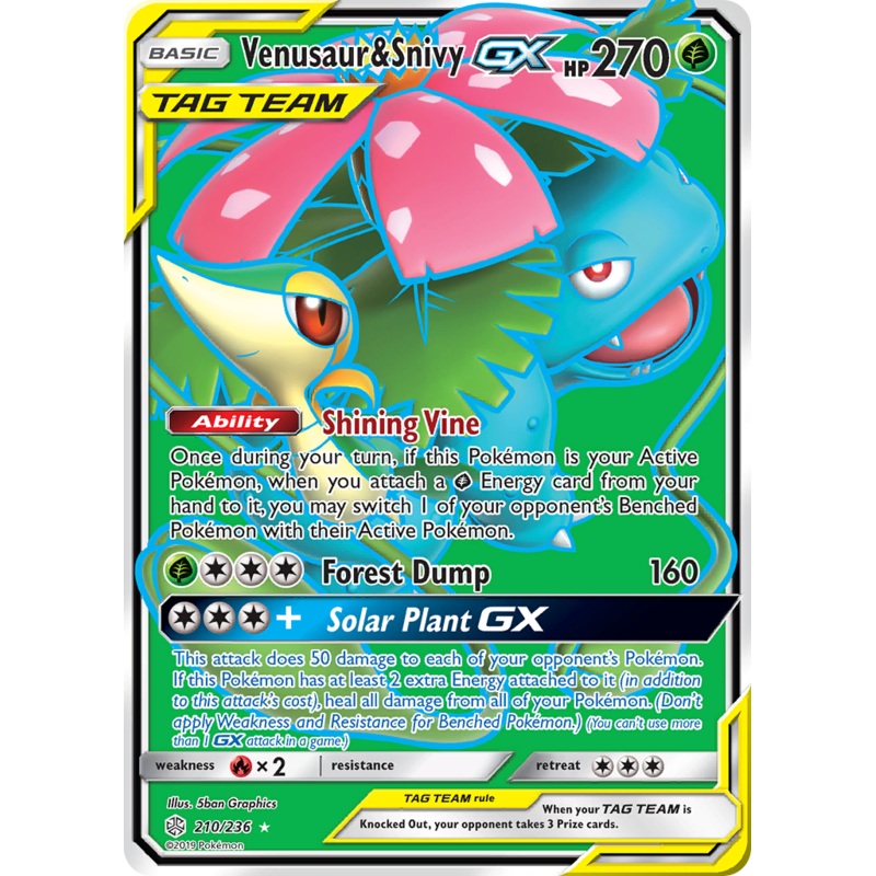Venusaur & Snivy GX (210/236) [Sun & Moon: Cosmic Eclipse]