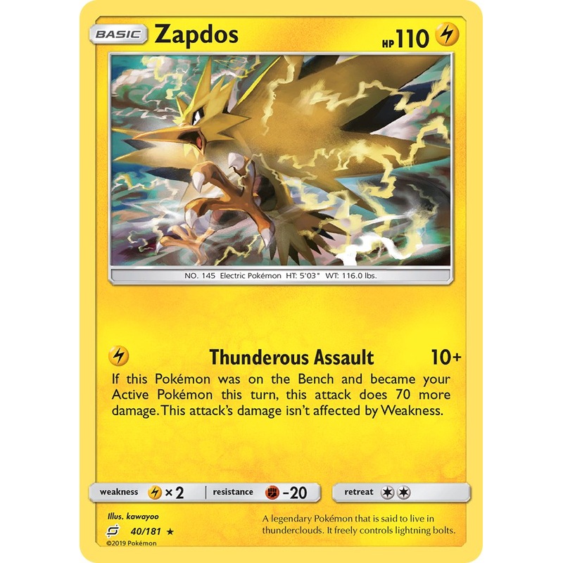 Zapdos (40/181) (Theme Deck Exclusive) [Sun & Moon: Team Up]