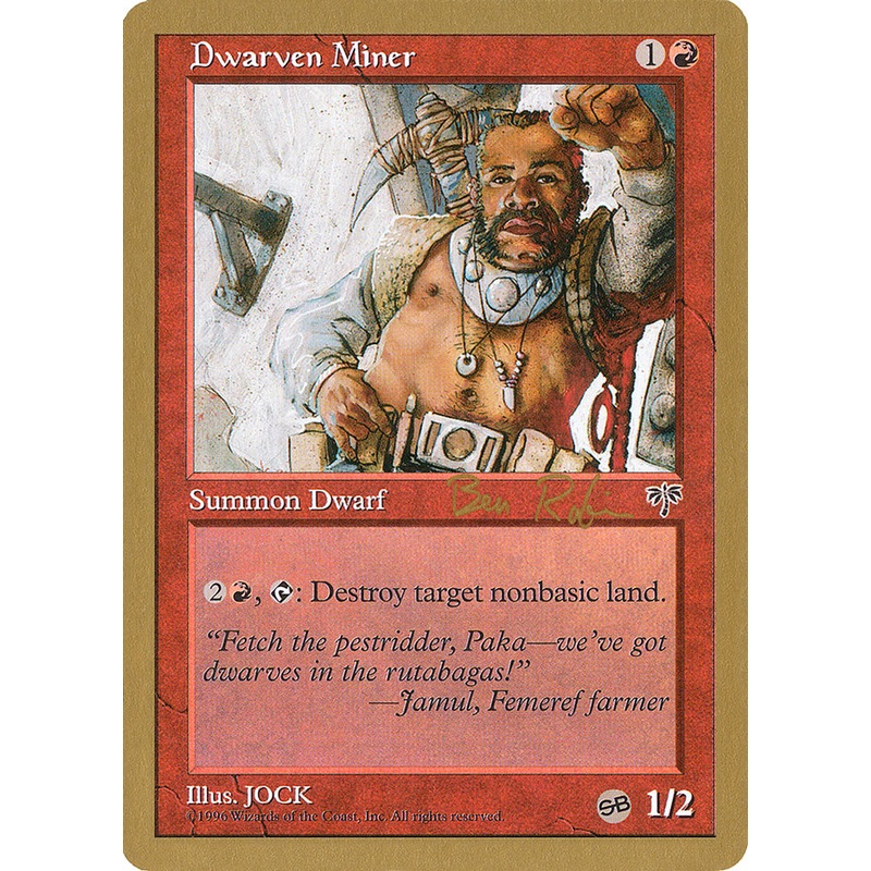 Dwarven Miner (Ben Rubin) (SB) [World Championship Decks 1998]