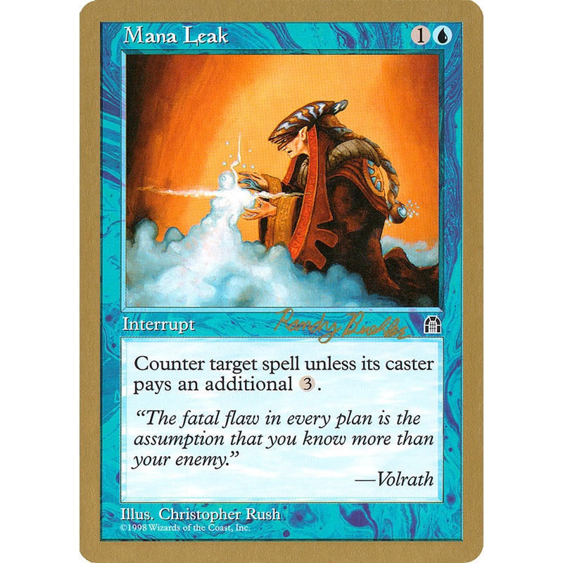 Mana Leak (Randy Buehler) [World Championship Decks 1998]