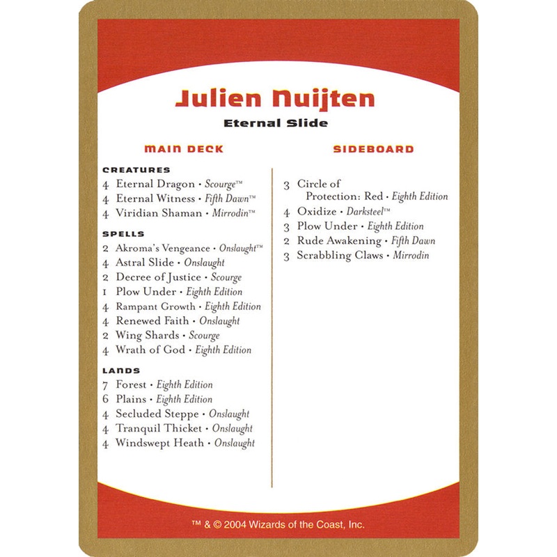 Julien Nuijten Decklist [World Championship Decks 2004]