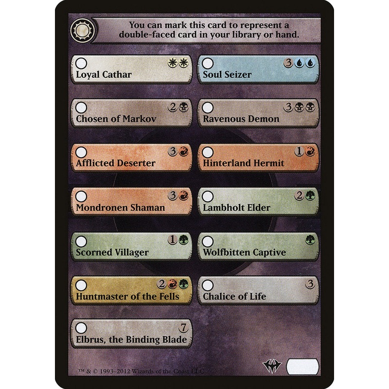 Dark Ascension Checklist [Dark Ascension Tokens]