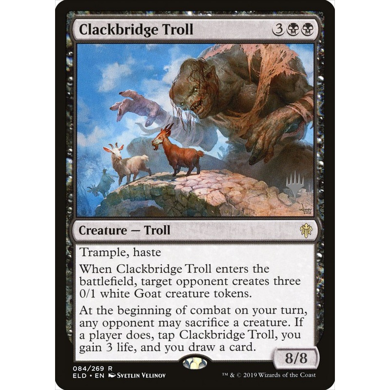 Clackbridge Troll (Promo Pack) [Throne of Eldraine Promos]