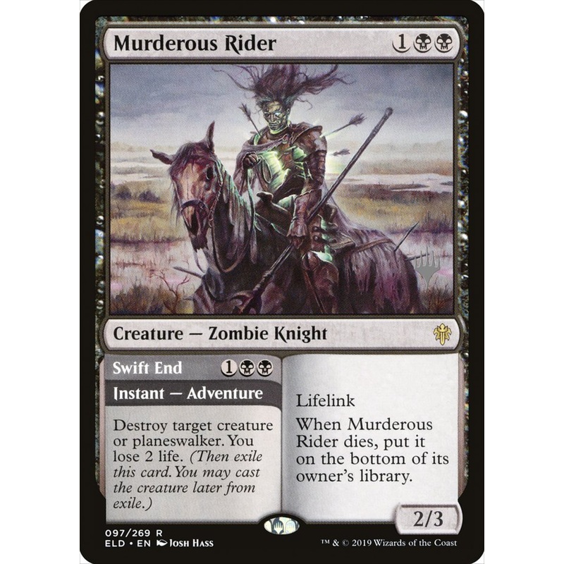 Murderous Rider // Swift End (Promo Pack) [Throne of Eldraine Promos]