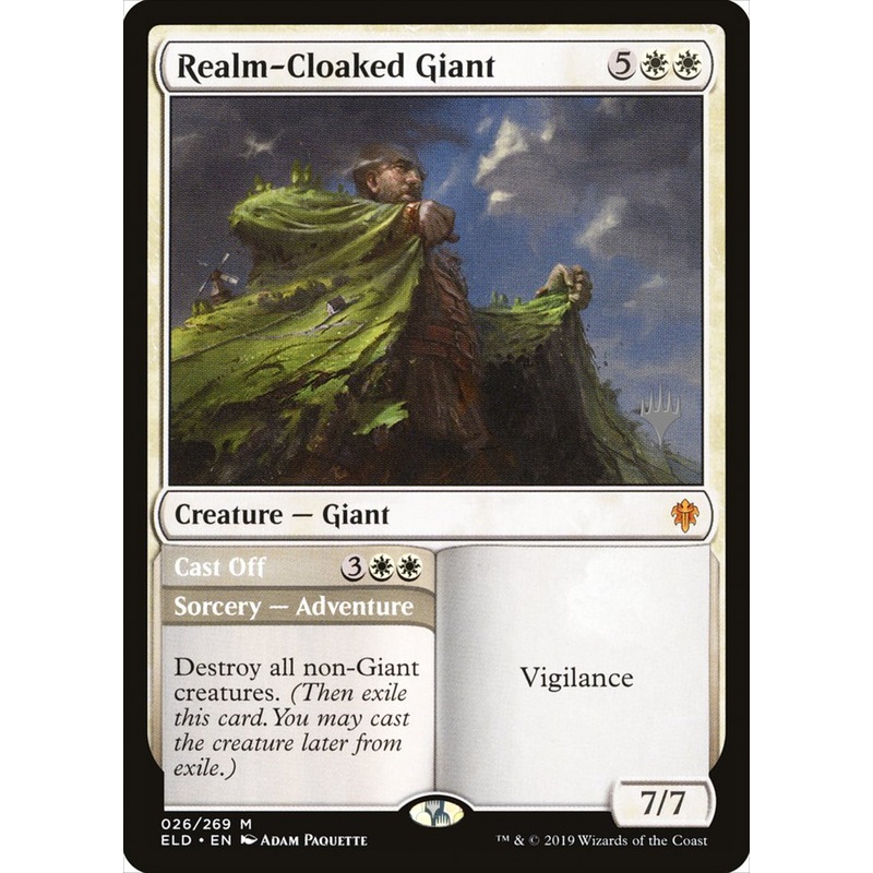 Realm-Cloaked Giant // Cast Off (Promo Pack) [Throne of Eldraine Promos]