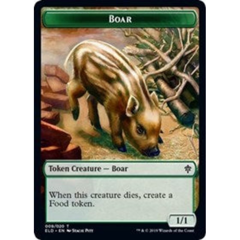 Boar // Food (15) Double-Sided Token [Throne of Eldraine Tokens]