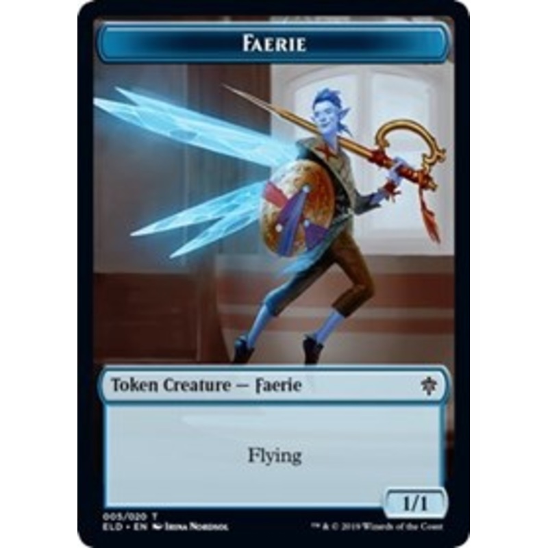 Faerie // Food (15) Double-Sided Token [Throne of Eldraine Tokens]