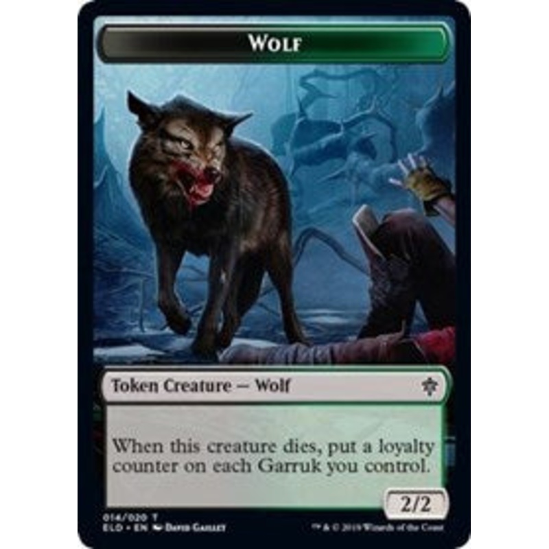 Wolf // Food (15) Double-Sided Token [Throne of Eldraine Tokens]