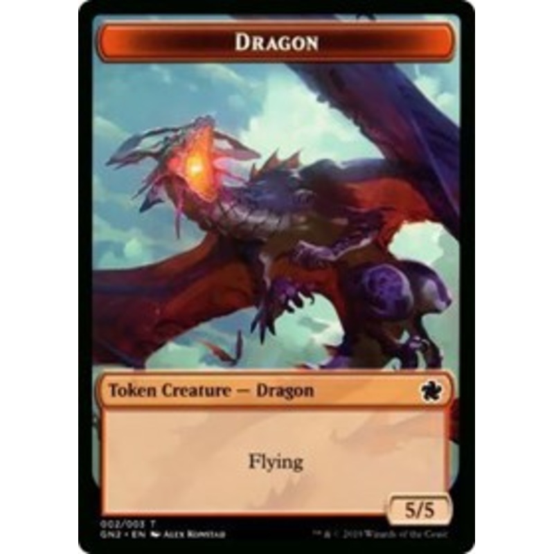 Dragon // Dinosaur Double-Sided Token [Game Night 2019 Tokens]