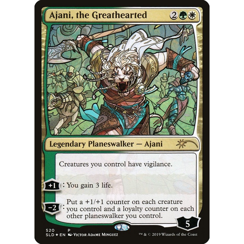 Ajani, the Greathearted (Stained Glass) [Secret Lair Drop Promos]