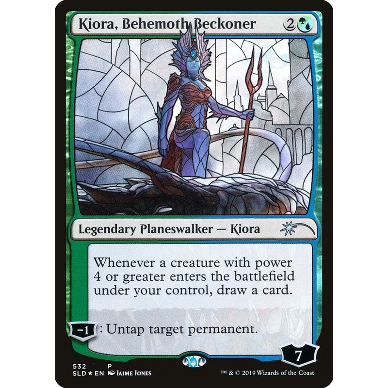 Kiora, Behemoth Beckoner (Stained Glass) [Secret Lair Drop Promos]