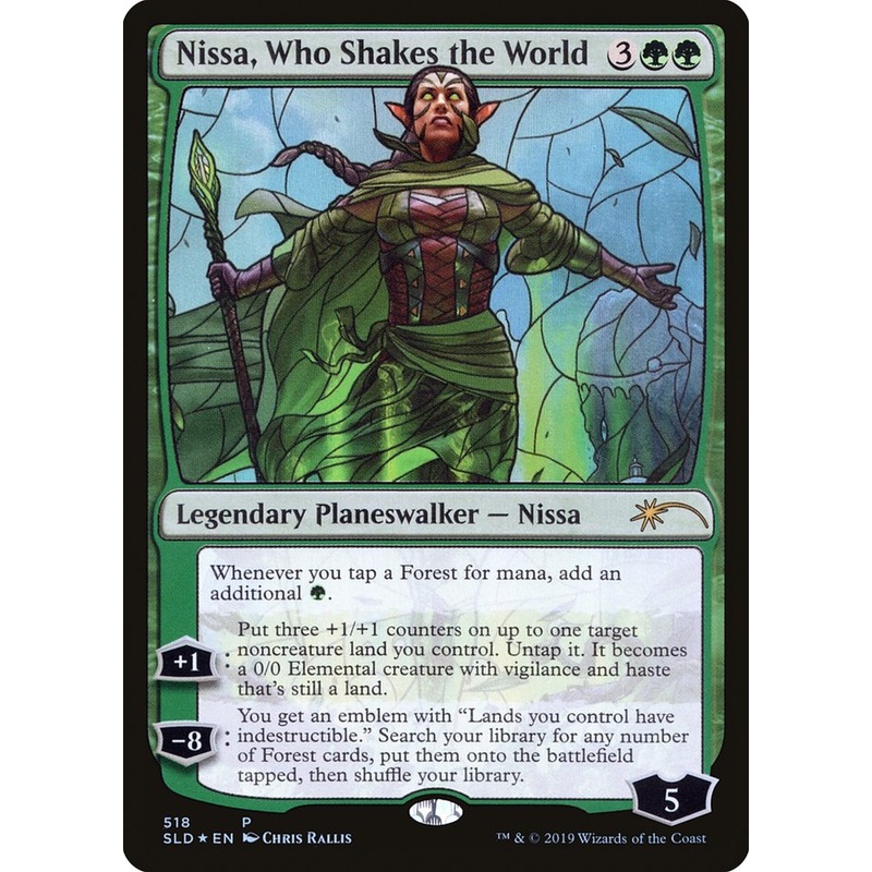 Nissa, Who Shakes the World (Stained Glass) [Secret Lair Drop Promos]