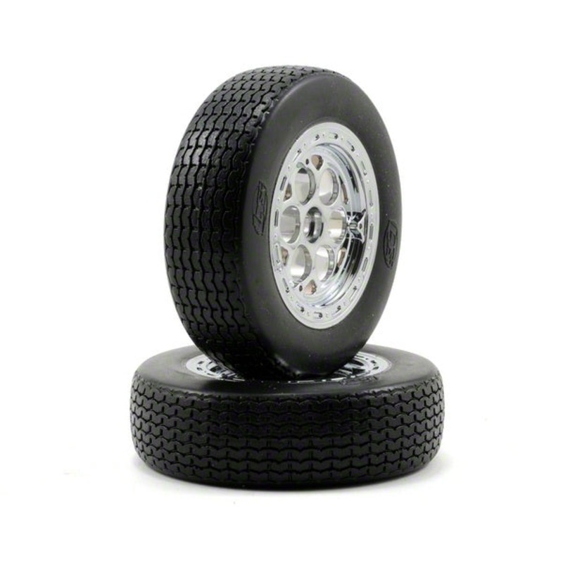 Losi Front Wheel, Mounted, Chrome (Pr)