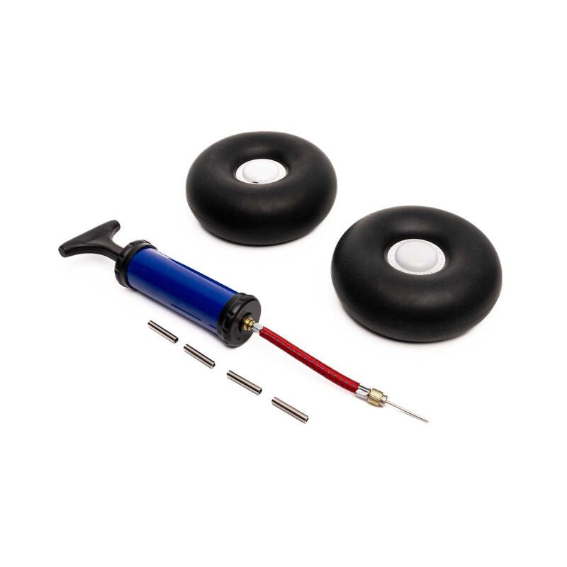 E-Flite Draco 2.0m & Super Timber 1.7m Inflatable Tundra Tire & Beadlock Wheel Set w/Pump, 5.5" (140mm)