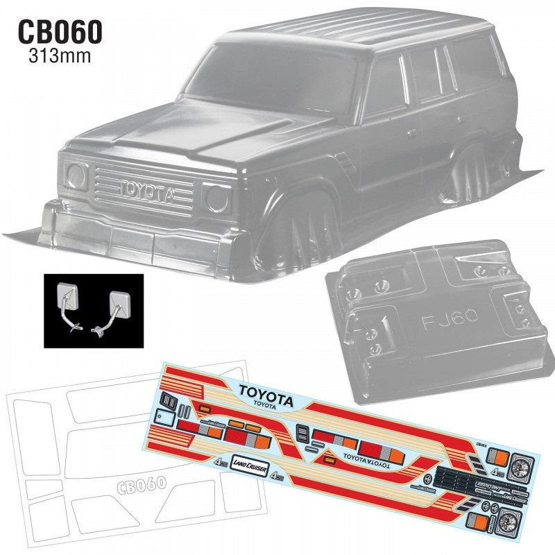 Team C 1:10 FJ60 Crawler Body Clear WB 313mm Width 220mm
