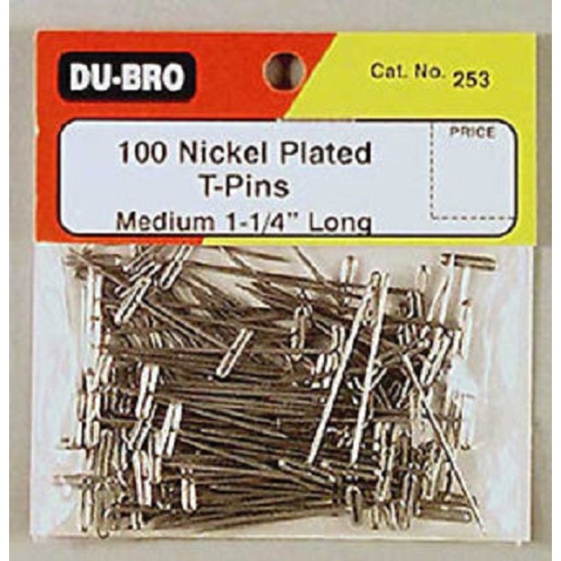 Dubro T-Pins 1-1/4in Nickel Plated