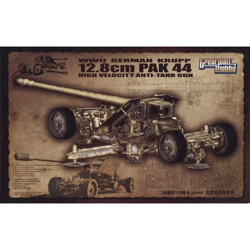 Great Wall 1:35 WWII Krupp 12.8cm PAK 44 Anti-Tank Gun